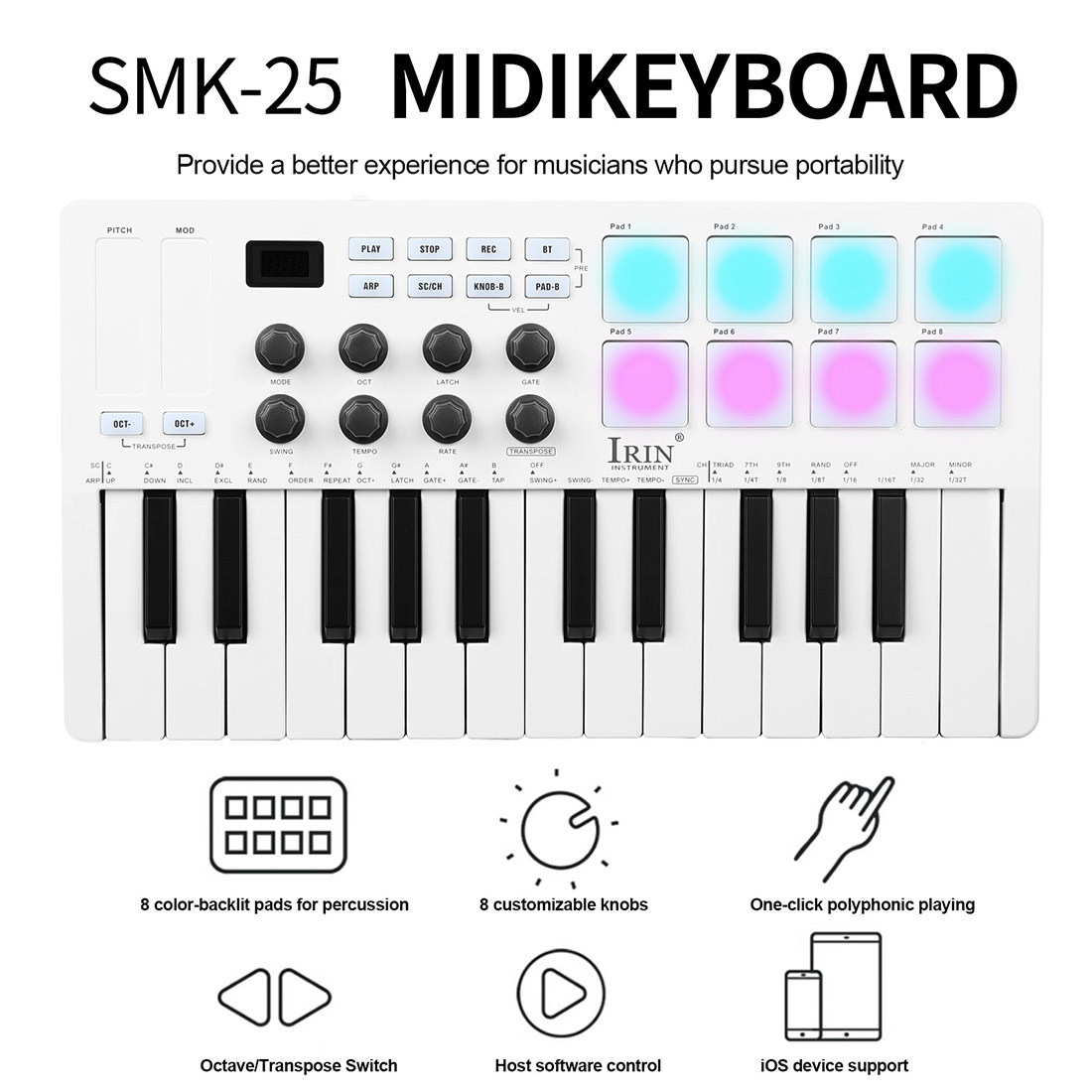 SMK-25 Tragbare Tastatur MIDI- – Midi Controller Pad Bewertung und Preis
